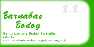 barnabas bodog business card
