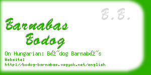 barnabas bodog business card